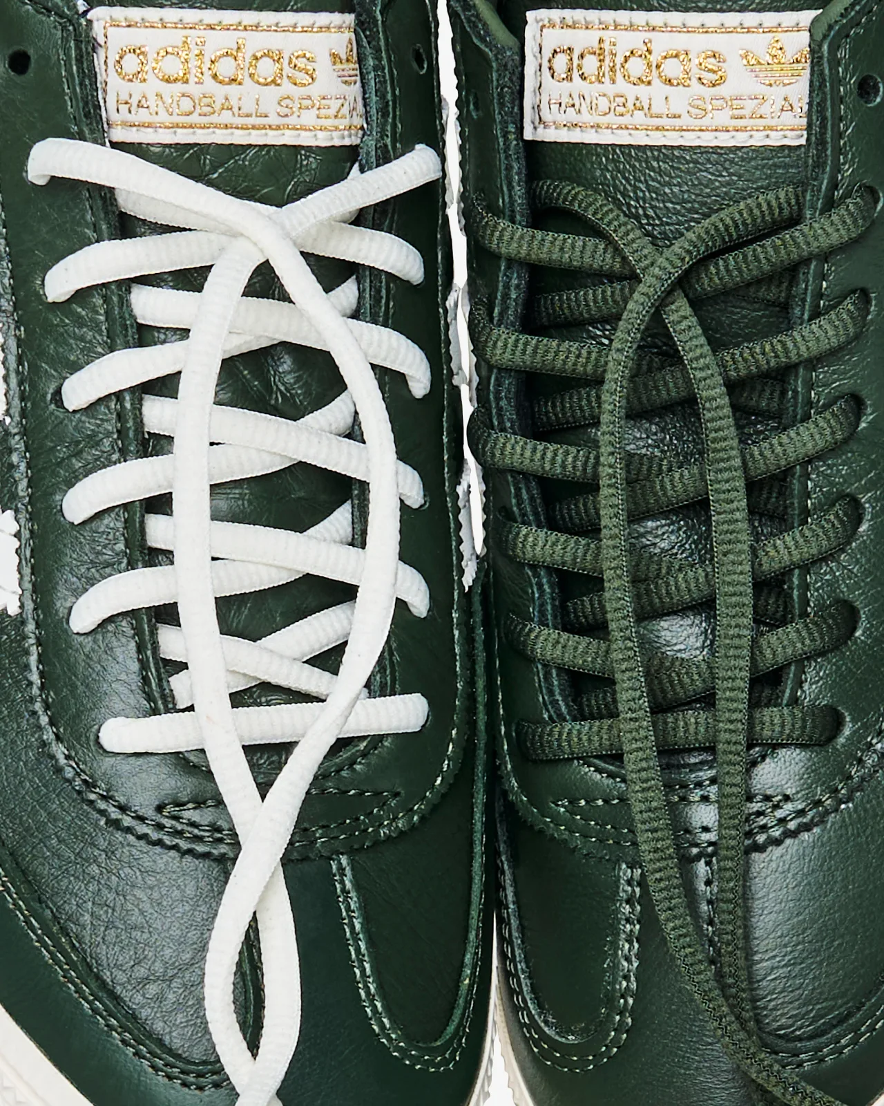 Close-up of the Spezial tongue labels and laces