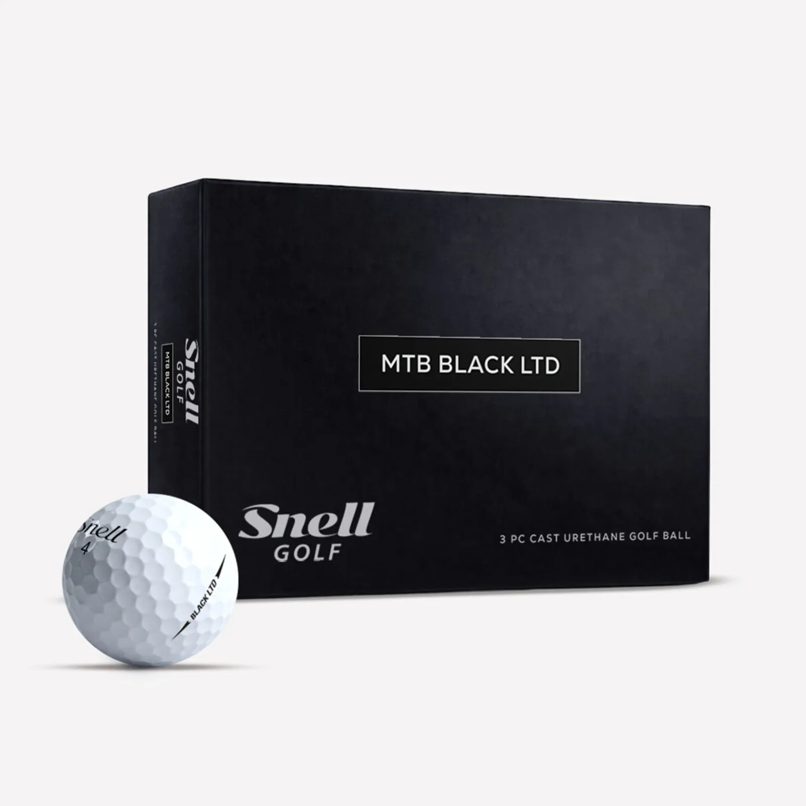 Snell MTB Black LTD box with a white ball