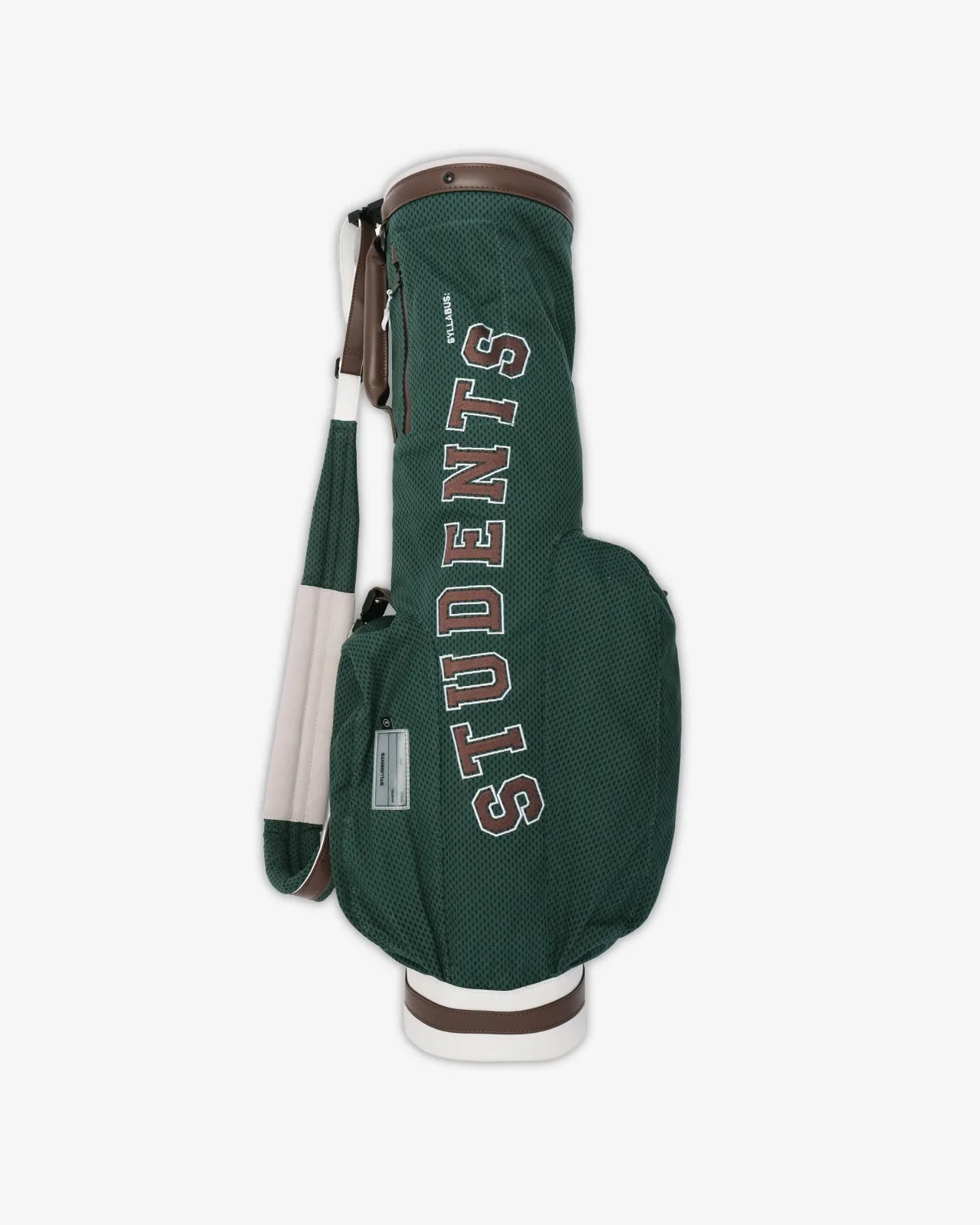 Green mesh Students x Hiroki Sunday bag with STUDENTS lettering